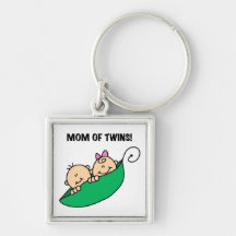 Twins Mum- Peas in a Pod Gifts Key Chain