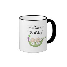 Twins Peas in a Pod  First Birthday Coffee Mug