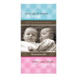 TWINS PHOTO BIRTH ANNOUNCEMENT :: harmony 1P Customised Photo Card