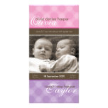 TWINS PHOTO BIRTH ANNOUNCEMENT :: harmony 4P Picture Card