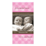 TWINS PHOTO BIRTH ANNOUNCEMENT :: harmony 6P Customized Photo Card