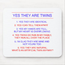 Twins Questions Identical Mouse Pad