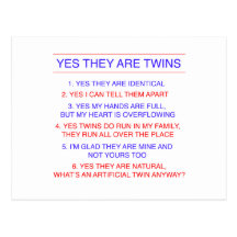 Twins Questions Identical Post Cards