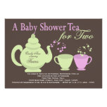 Twins Tea Party Baby Shower Personalised Announcement