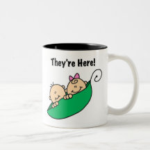 Twins They're Here Coffee Mugs