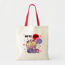 Twins We're One Birthday Tshirts and Gifts Bag
