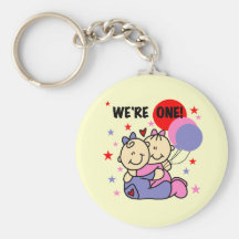 Twins We're One Birthday Tshirts and Gifts Key Chains