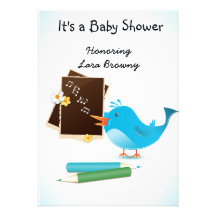 twitter bird cute Baby Shower Invitation