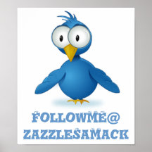 Twitter Follow Me @ Your User Name Poster