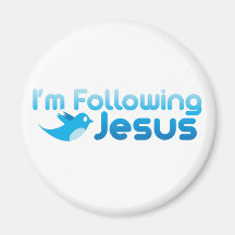 Twitter me I'm Following Jesus Christ Fridge Magnets