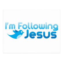 Twitter me I'm Following Jesus Christ Post Cards