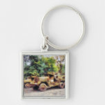 Two Army Trucks Key Chains