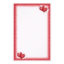 Two Balloon Hearts With Cloud Customised Stationery