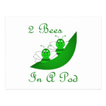 Two Bees In A Pod Postcard