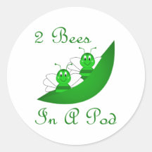 Two Bees In A Pod Sticker