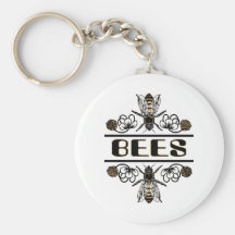 two bees with clover trans1 key chains