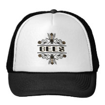 two bees with clover trans1 mesh hats
