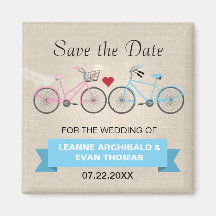 Two Bicycles Wedding Save the Date Fridge Magnet