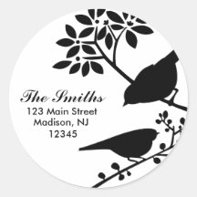 Two Birds Address Labels Round Sticker