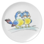 two bluebirds plate