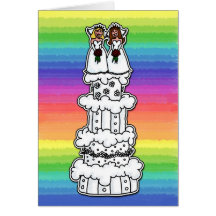 Two Brides on Wedding Cake Greeting Card