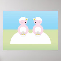 Two caucasian brides poster