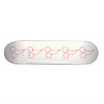 Two Cherries. Red & White. Skate Deck