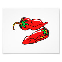 two chilli peppers graphic loose photo art