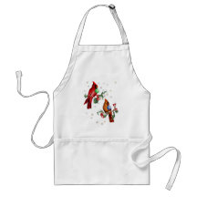 Two Christmas Birds Aprons