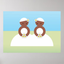 Two colored brides poster