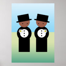 Two colored grooms poster