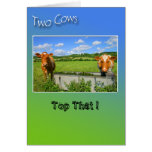 Two cows greeting card