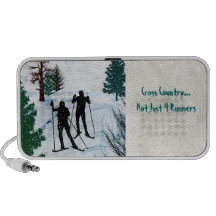 Two Cross Country Skiers Laptop Speakers