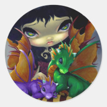 "Two Cute Dragonlings" Sticker