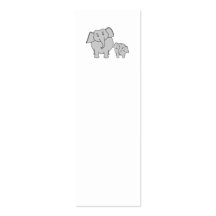 Two Cute Elephants. Cartoon. Business Card Templates