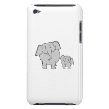Two Cute Elephants. Cartoon. iPod Touch Case-Mate Case