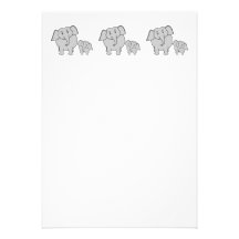 Two Cute Elephants. Cartoon. Personalised Announcement