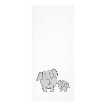 Two Cute Elephants. Cartoon. Personalized Announcement