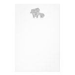 Two Cute Elephants. Cartoon. Personalized Stationery