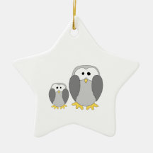 Two Cute Penguins. Cartoon. Christmas Tree Ornament