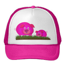 Two cute piglets hat