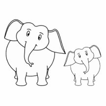 Two Cute White Elephants. Cartoon. Acrylic Cut Out