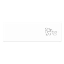 Two Cute White Elephants. Cartoon. Business Card Template
