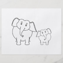 Two Cute White Elephants. Cartoon. Personalised Flyer