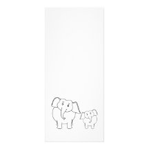 Two Cute White Elephants. Cartoon. Personalized Invitations
