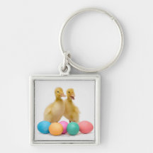 Two ducks with Easter Eggs Key Chain