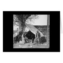 Two Escaped Slaves Sitting in a Tent 1863 Greeting Cards