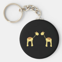 Two Facing Giraffes. Cartoon Keychains