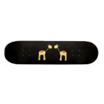 Two Facing Giraffes. Cartoon Skate Board Decks
