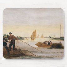 Two Fishermen Pulling in their Nets Mousepad